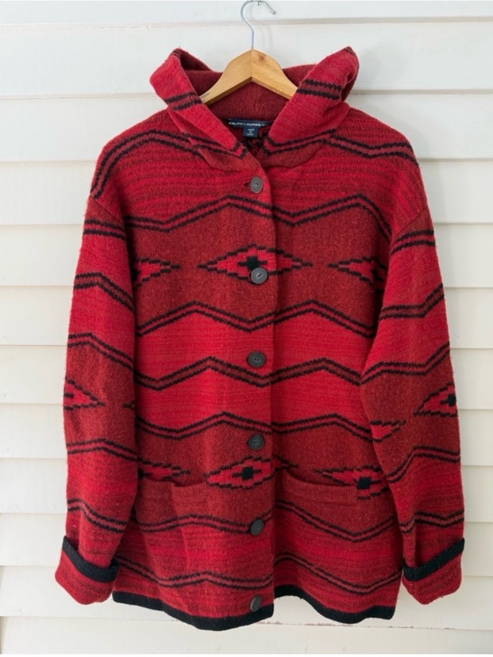 Ralph Lauren Wool & Cashmere Hooded Cardigan Sweater